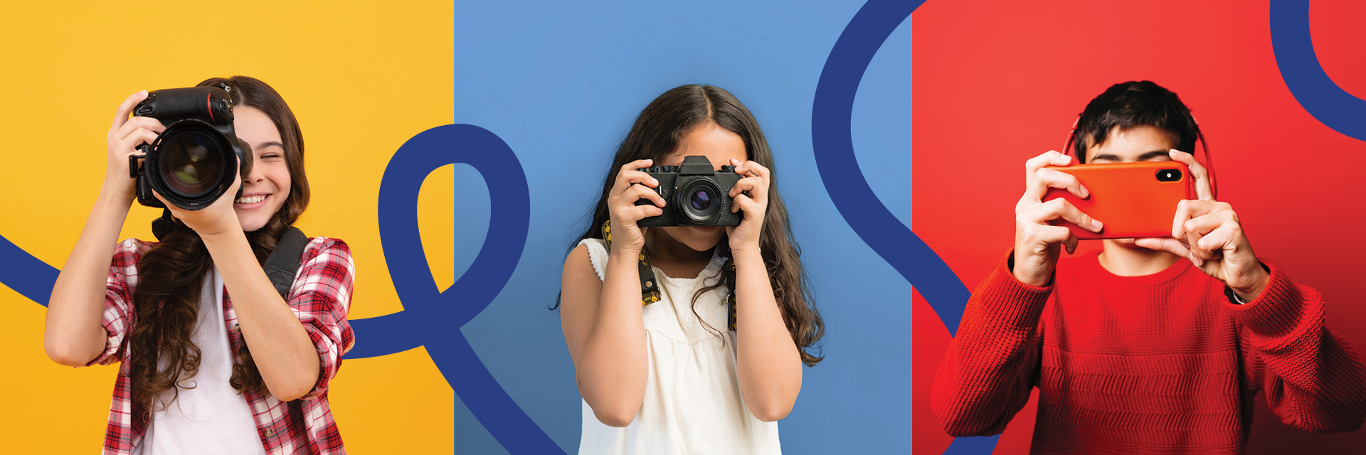 Three photographers aged 8-18
